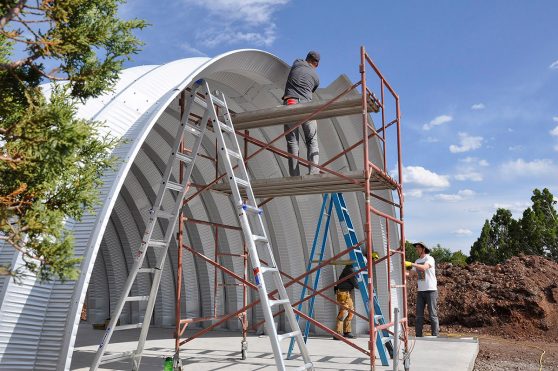 Clever Moderns Quonset Hut construction BuildTheQuompound