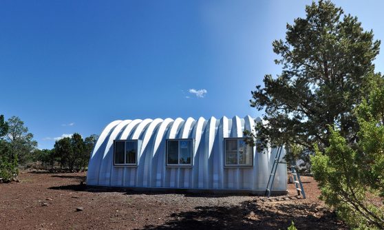 Clever Moderns Quonset hut house construction window installation