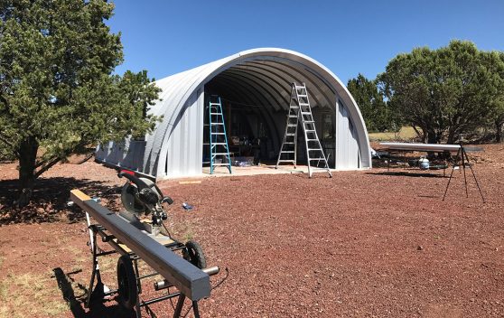 Clever Moderns Quonset hut house construction window installation